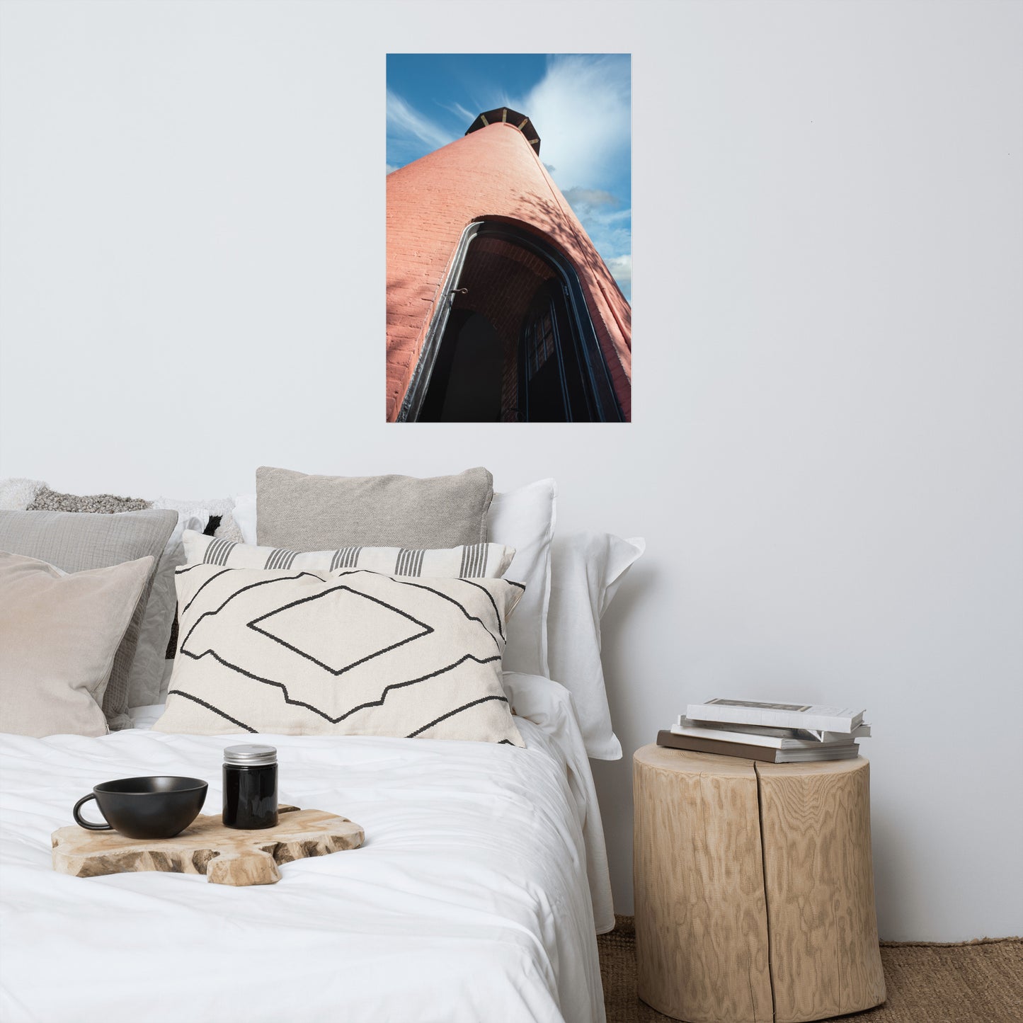 Jupiter Lighthouse Against Sky Coastal Architectural Photo Loose Art print
