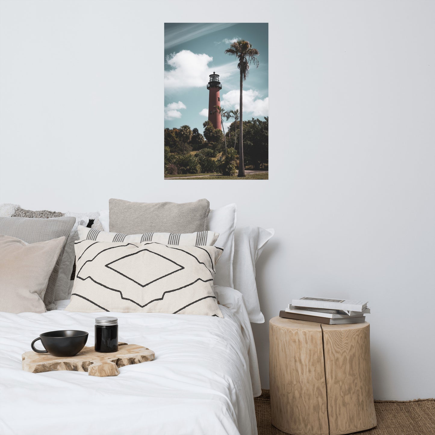 Jupiter Lighthouse Colorized Coastal Architectural Landscape Photo Loose Art print