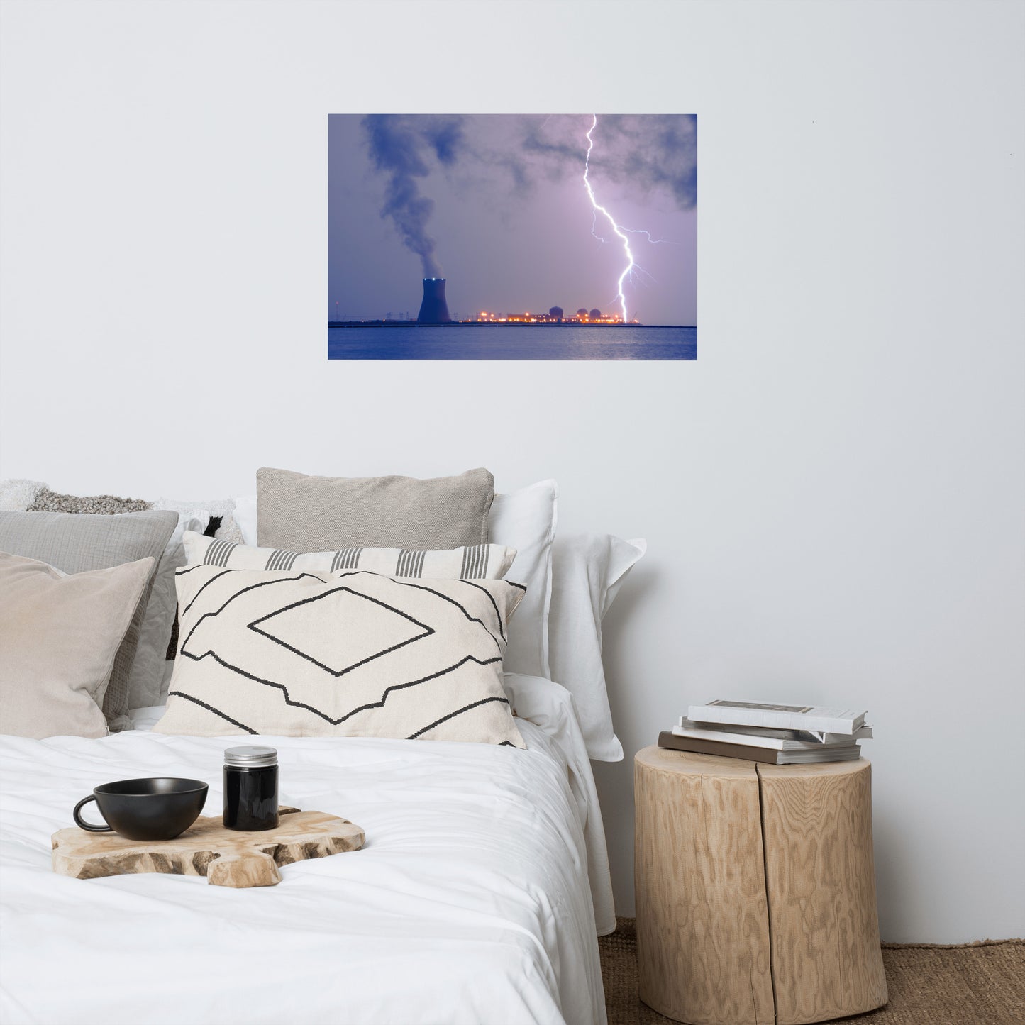 Lightning And Salem Power Plant 2 Urban Landscape Loose Unframed Wall Art Prints