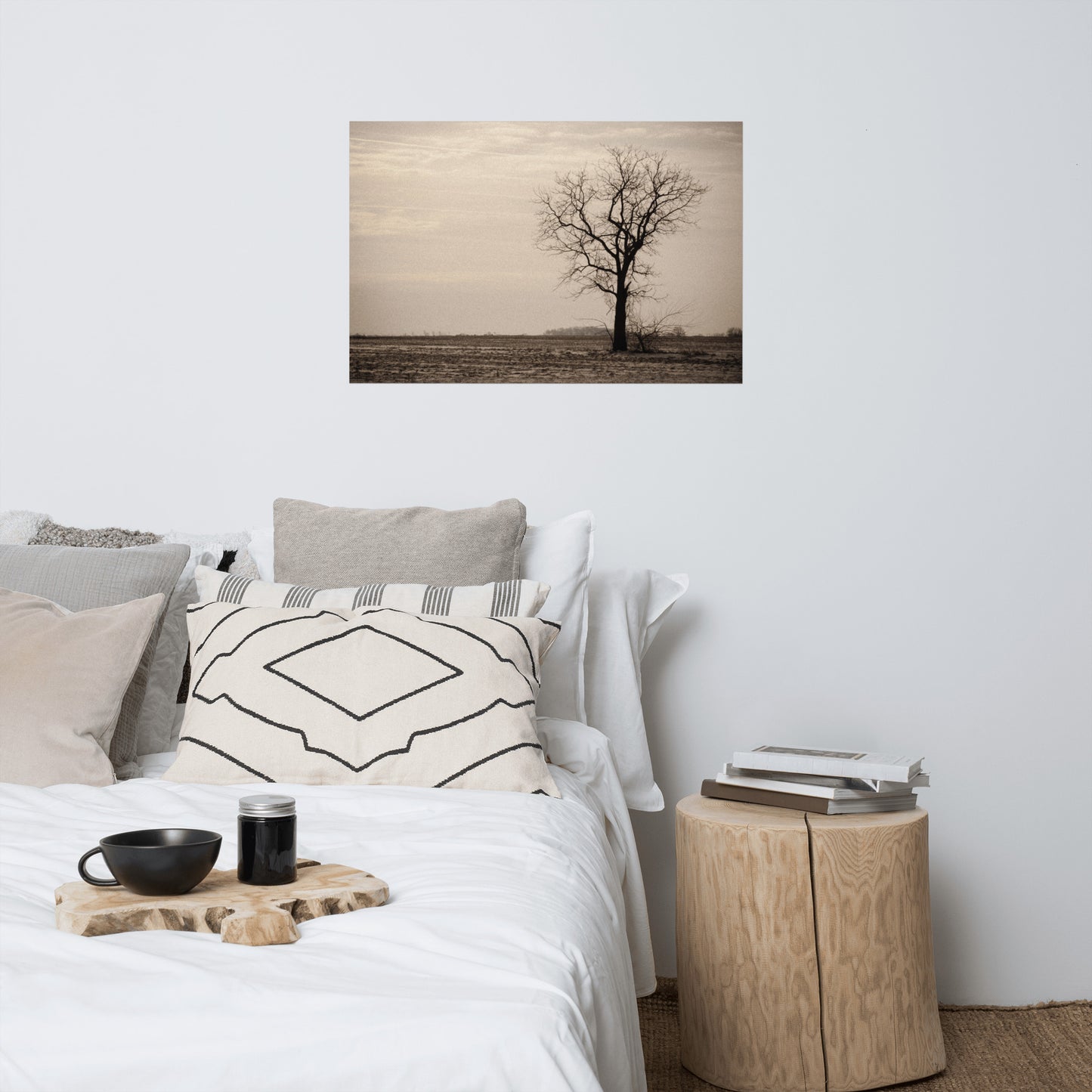 Lonely Tree Rustic Farmhouse Style Abstract Landscape Photo Loose Wall Art Prints