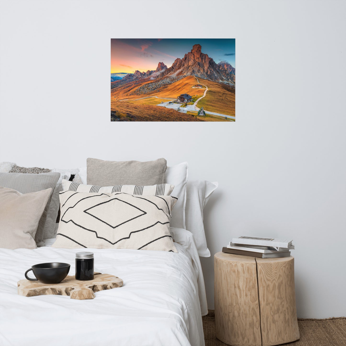 Majestic Sunset and Alpine Mountain Pass Rustic Farmhouse Style Landscape Photo Loose Wall Art Prints