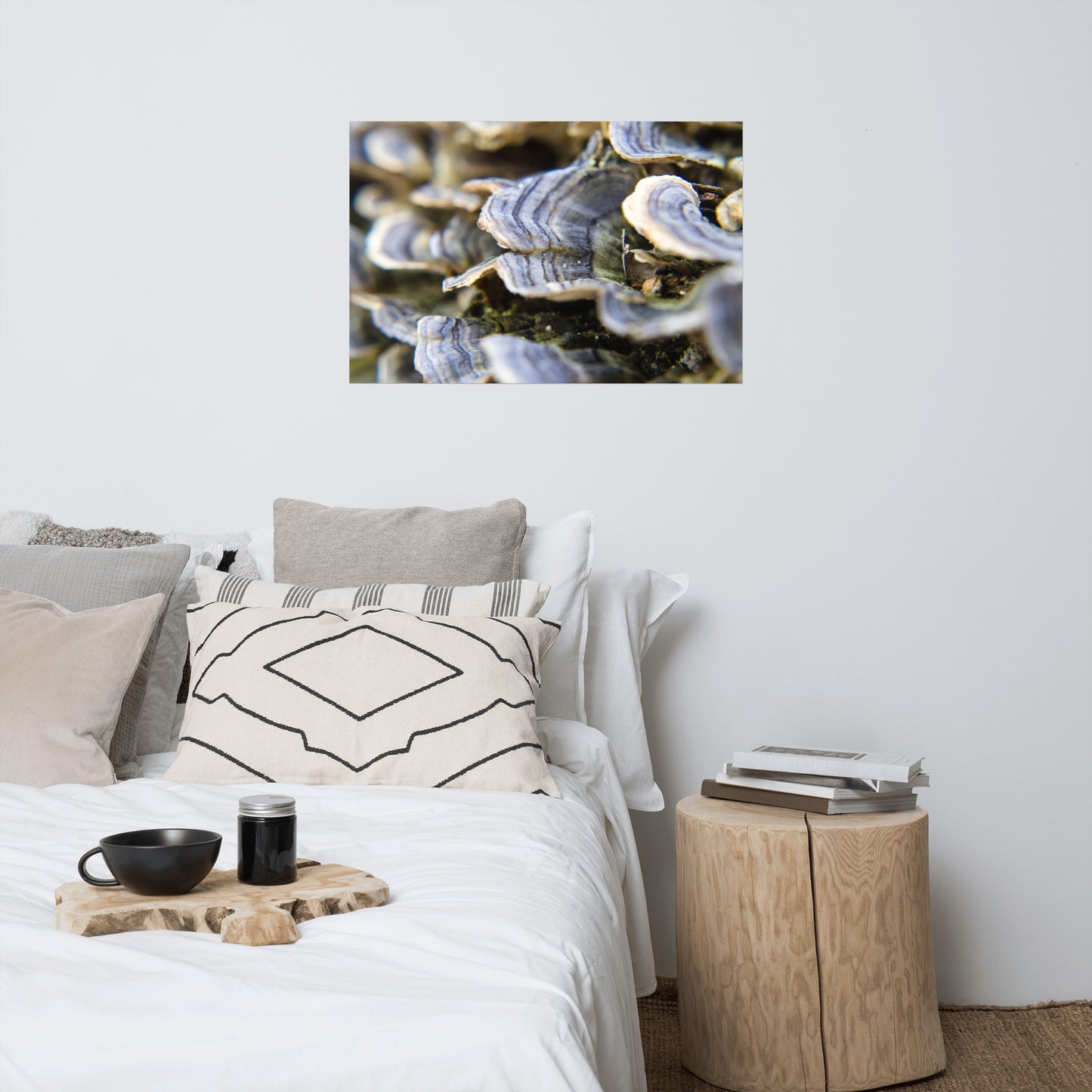 Mushrooms on Log Rustic Farmhouse Style Botanical Nature Photo Loose Unframed Wall Art Prints