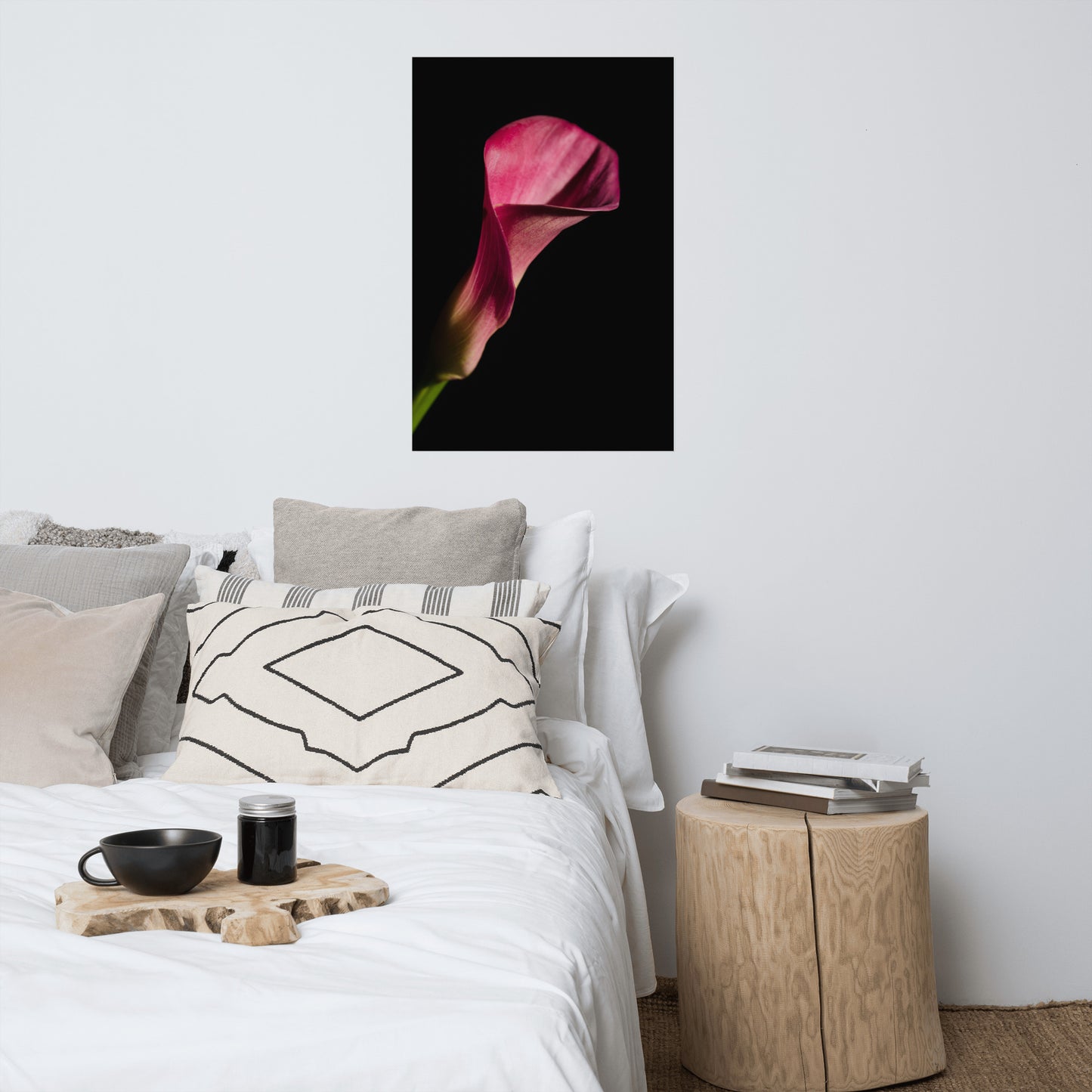 Pink Calla Lily Flower on Black Floral Nature Photo Loose Unframed Wall Art Prints
