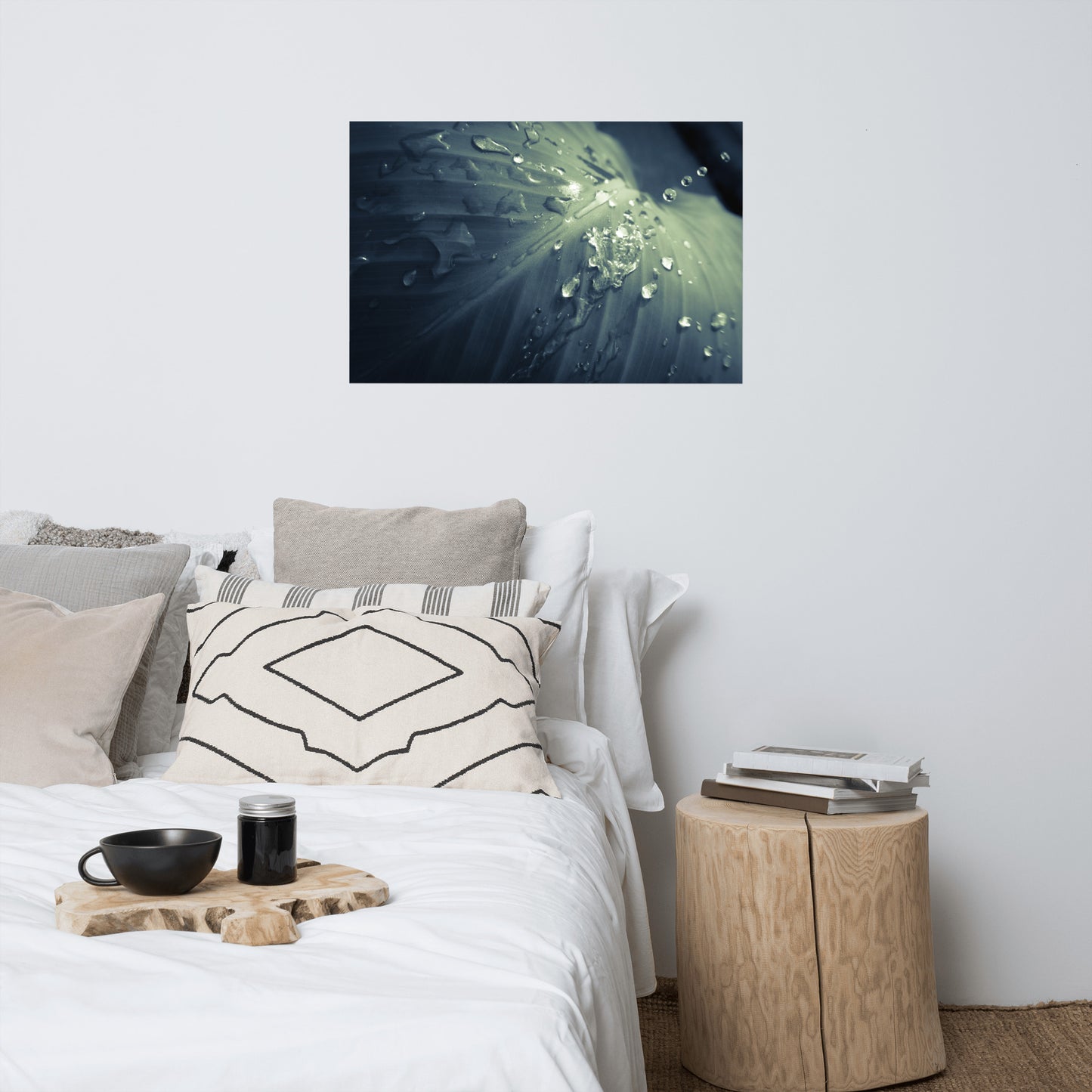 Rain Dropping on Canna Leaf Minimalist Botanical Nature Photo Loose Unframed Wall Art Prints