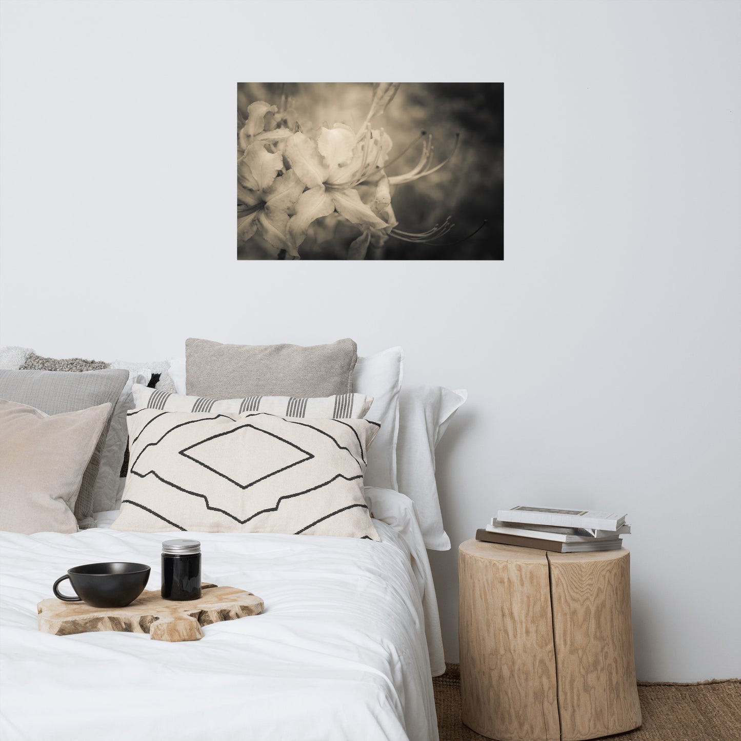 Sepia Aged Rhododendron Blooms Floral Nature Photo Loose Unframed Wall Art Prints