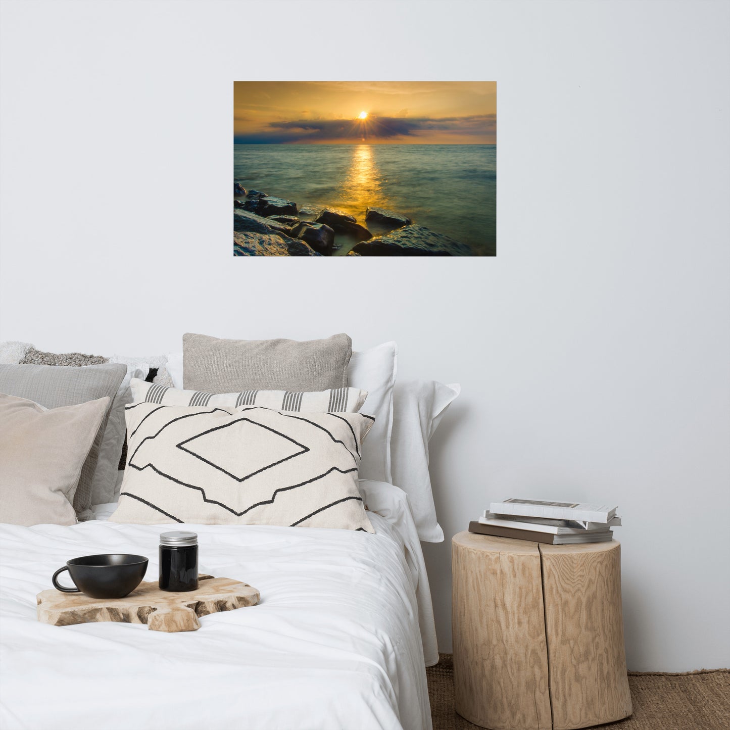 Sun Ray on the Water Landscape Photo Loose Wall Art Prints