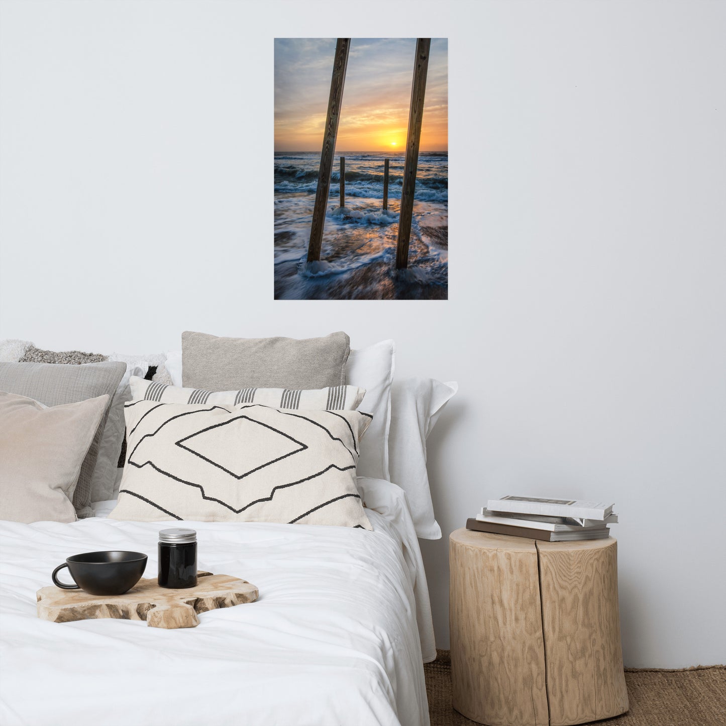 Sunrise Between the Pillars Landscape Photo Loose Wall Art Print