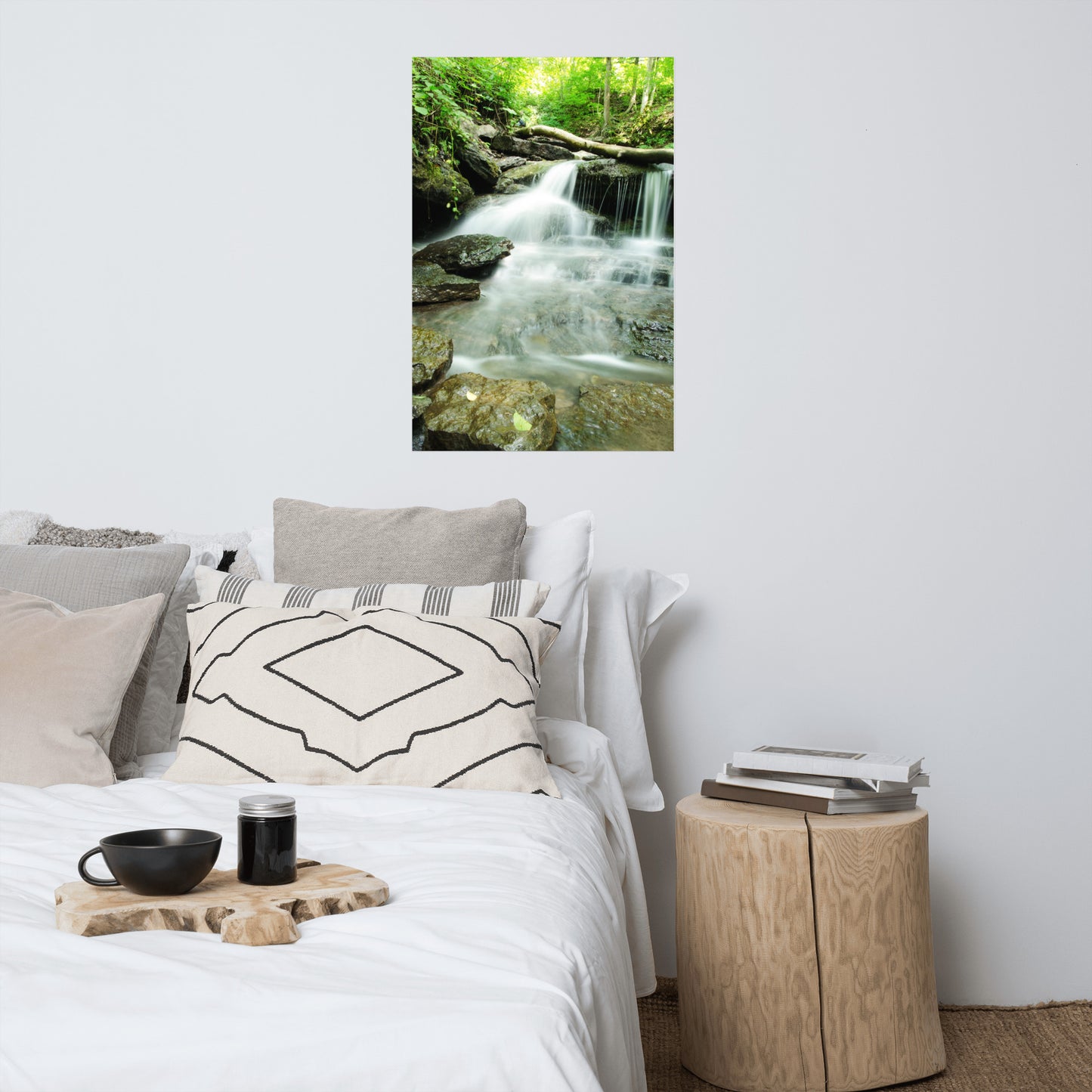 Pixley Falls 2 Waterfalls Rustic Farmhouse Style Landscape Photo Loose Wall Art Print