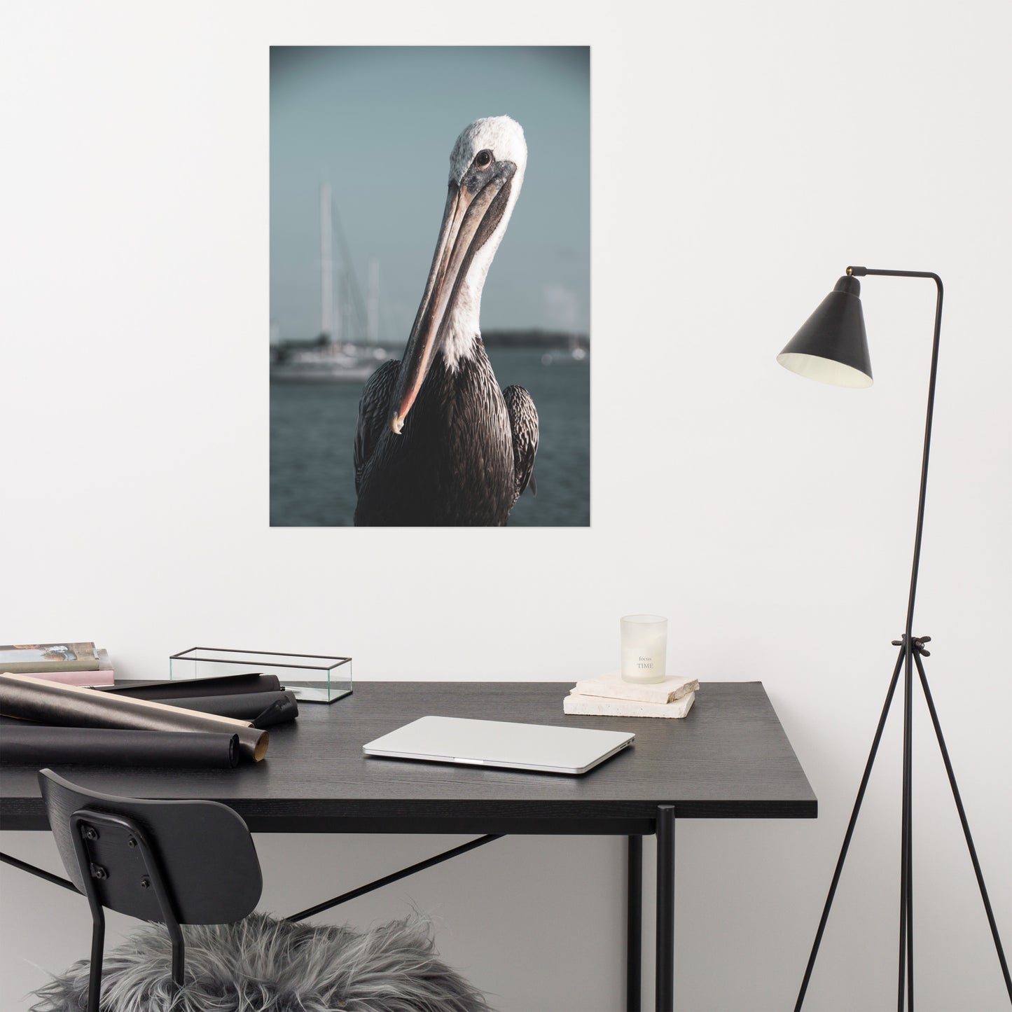 Bob The Pelican 3 Colorized Loose Wall Art Print