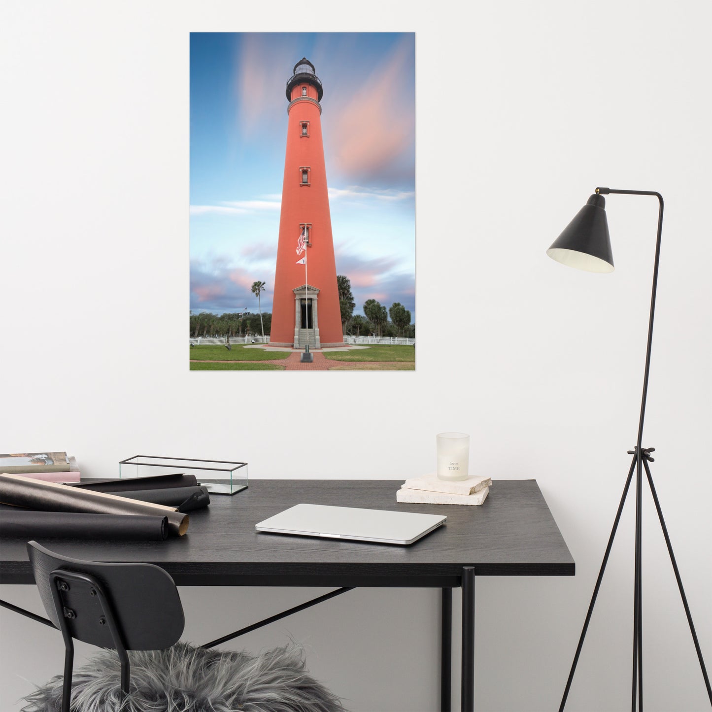 Ponce De Leon Lighthouse and Sunset Landscape Photo Loose Wall Art Print