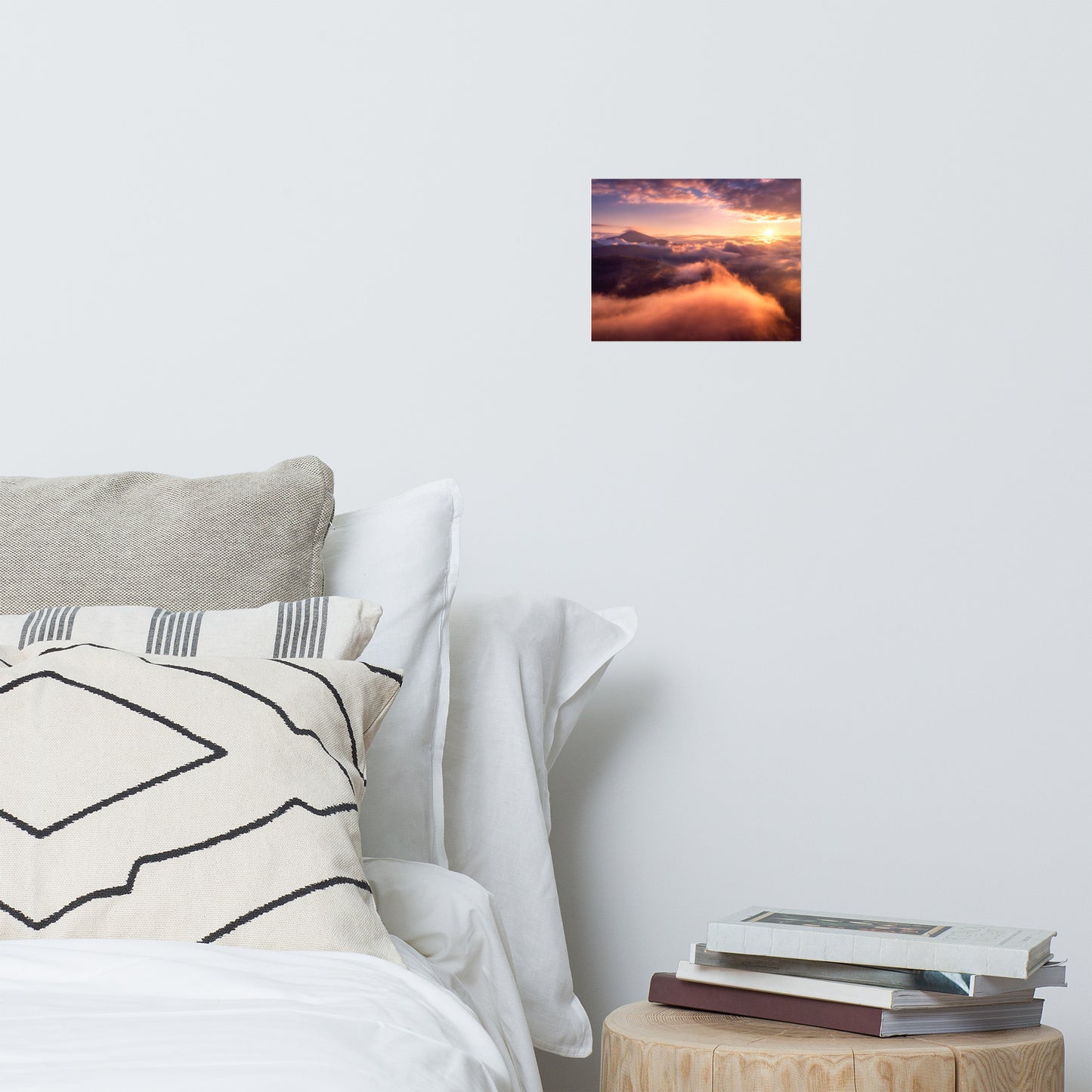 Heaven On Earth Mountains in Clouds at Sunrise Rustic Farmhouse Style Landscape Photo Loose Wall Art Prints