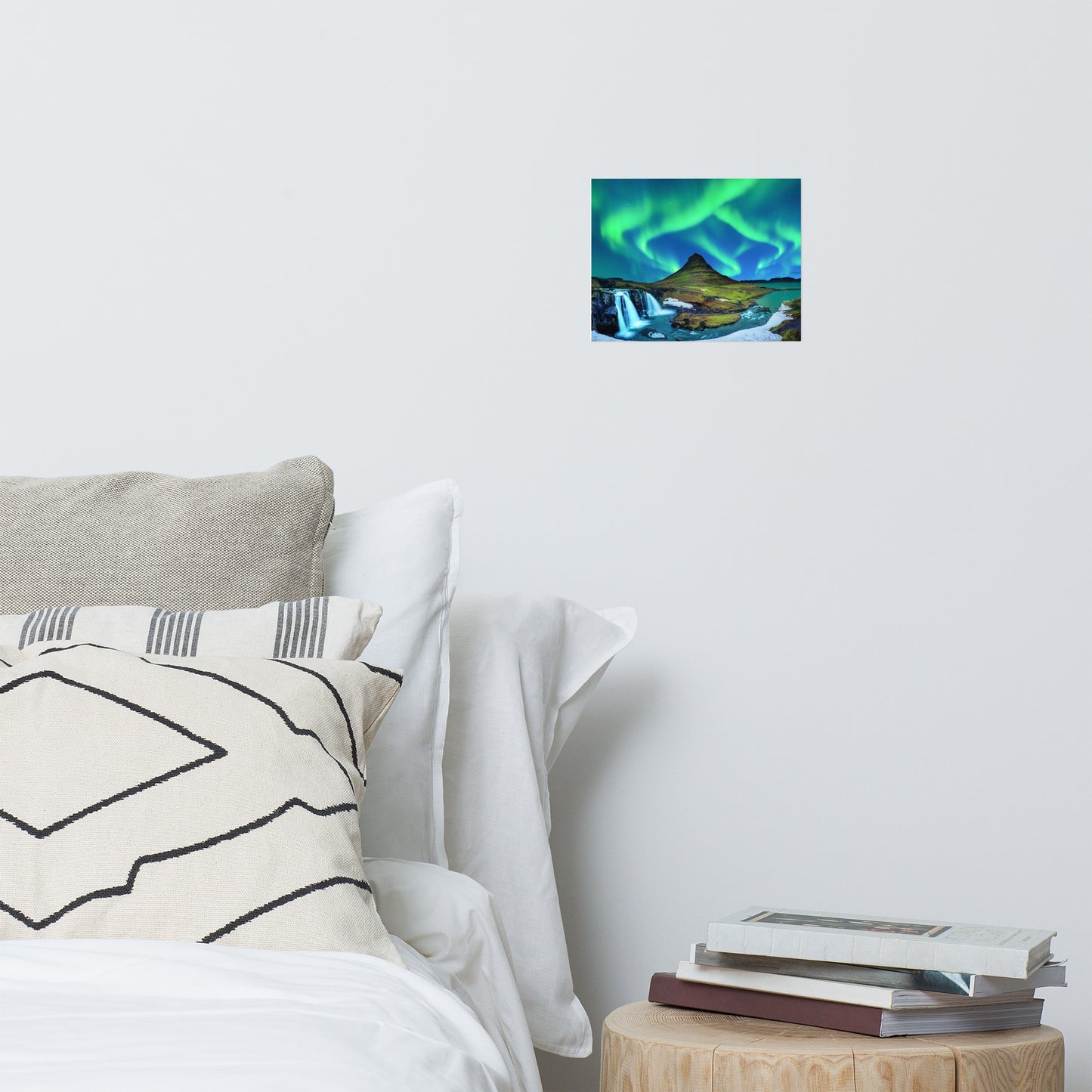 Winter Mountain Northern Lights Night Landscape Photo Loose Wall Art Prints