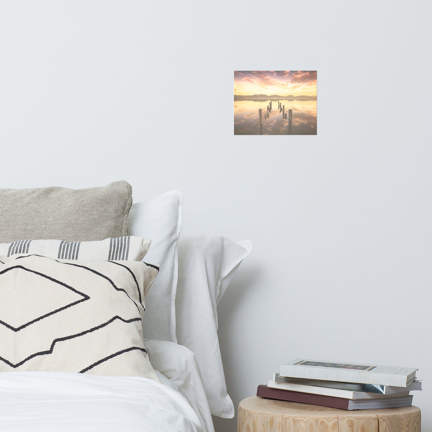 Sunset Pillars and Reflections on Lake Landscape Photo Loose Wall Art Prints