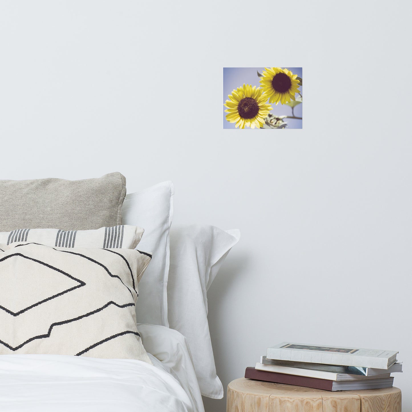 Modern Floral Art Prints: Aged Sunflowers Against Sky - Botanical / Floral / Flora / Flowers / Nature Photograph Loose / Unframed / Frameable / Frameless Wall Art Print - Artwork