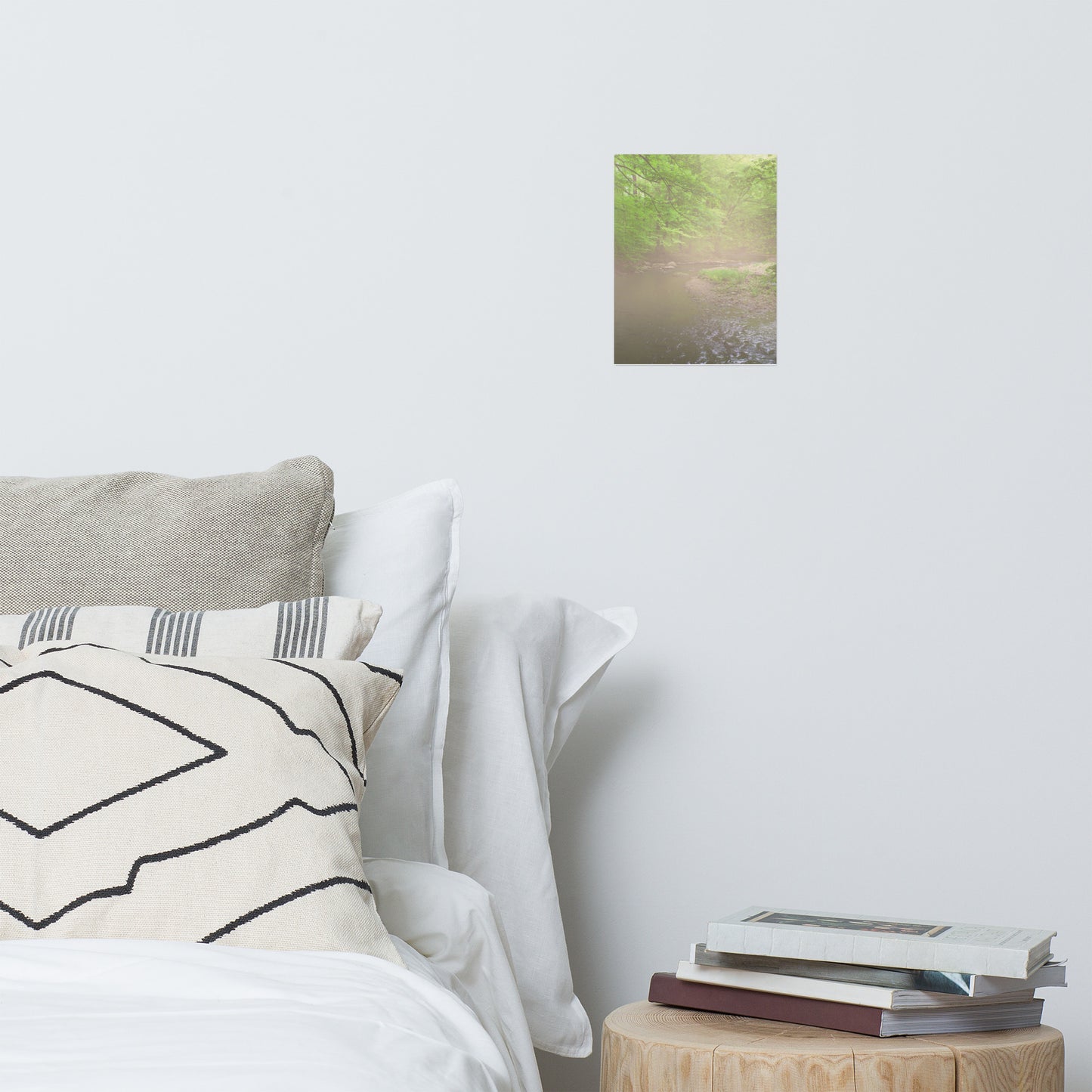 Early Morning Fog on the River Rustic Landscape Photo Loose Wall Art Print
