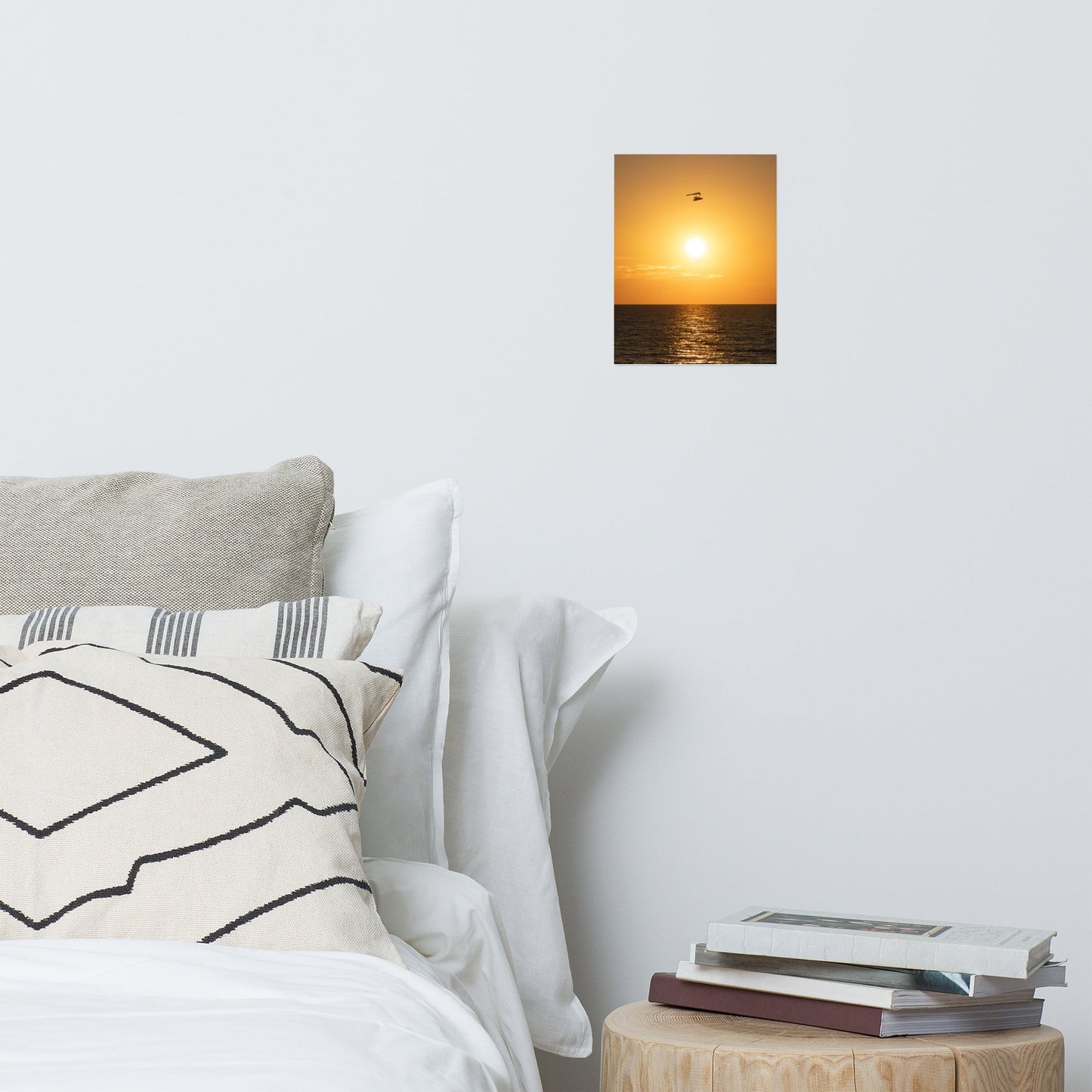 Flying High at Sunset Coastal Landscape Photo Paper Poster