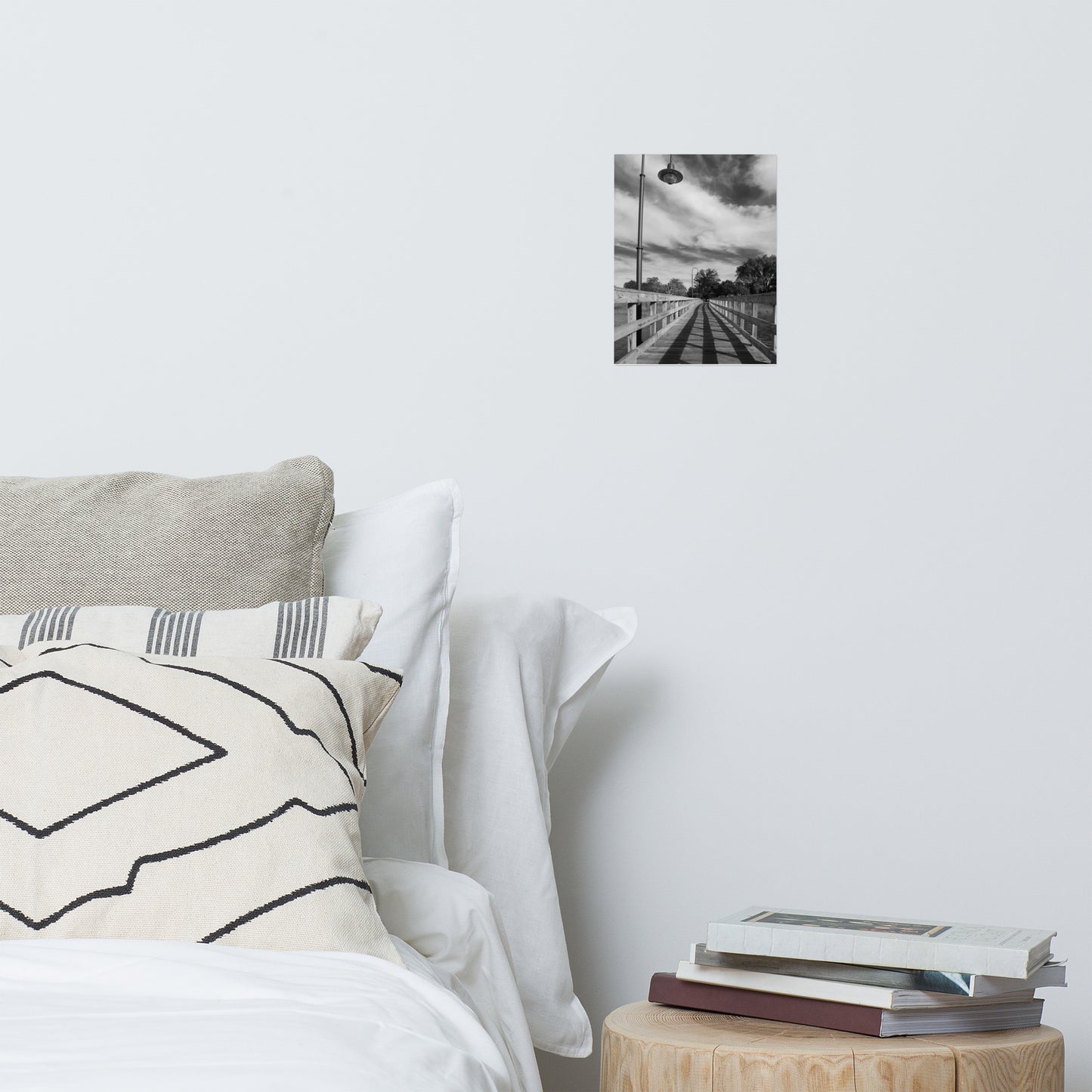 Follow the Lines Black and White Landscape Photo Loose Wall Art Print