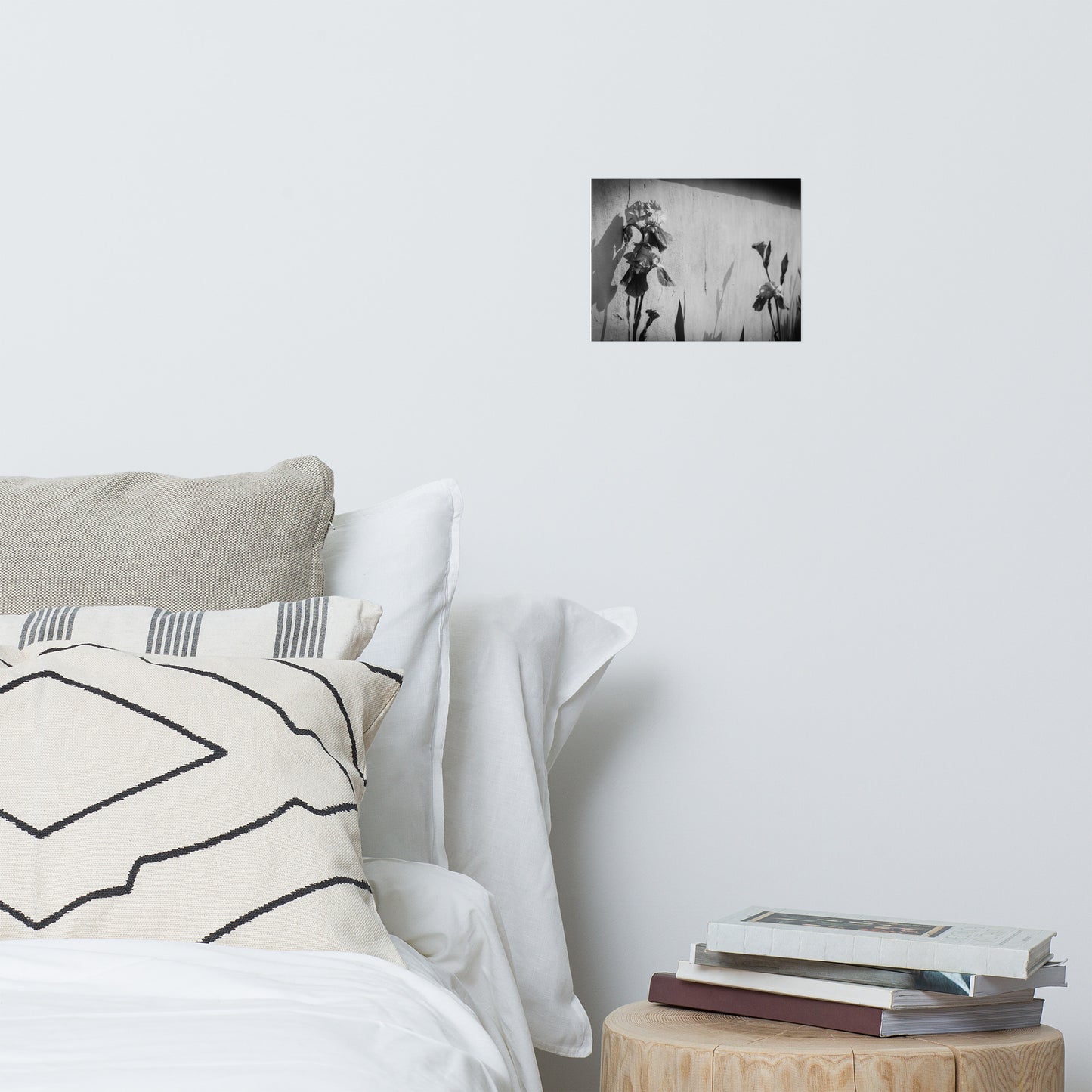 Iris on Wall Black and White Floral Nature Photo Loose Unframed Wall Art Prints