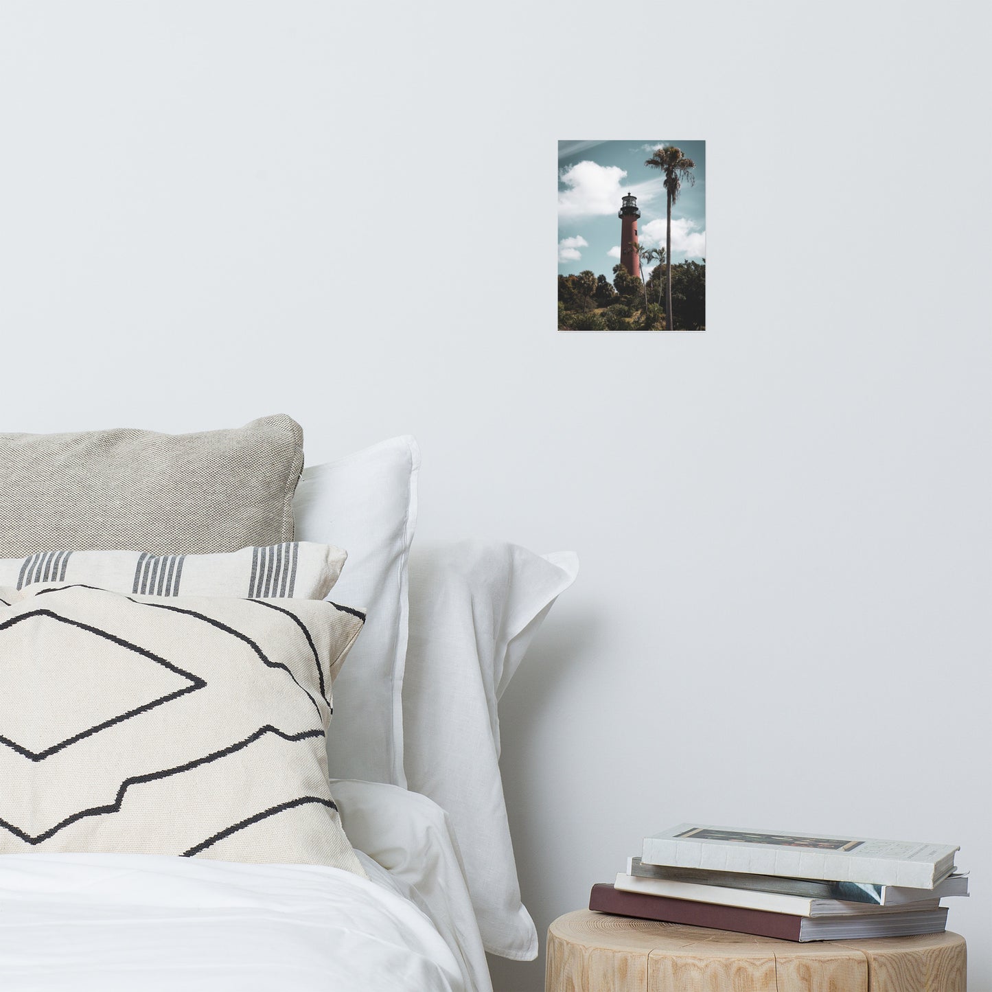 Jupiter Lighthouse Colorized Coastal Architectural Landscape Photo Loose Art print