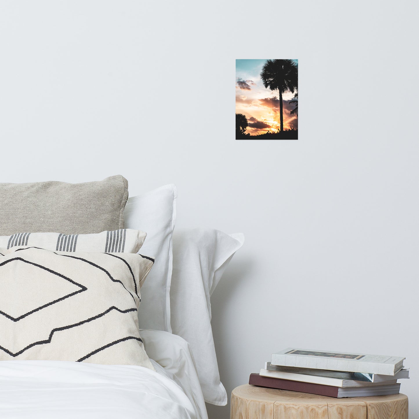 Palm Tree Silhouettes and Sunset Botanical Nature Photo Loose Unframed Wall Art Prints