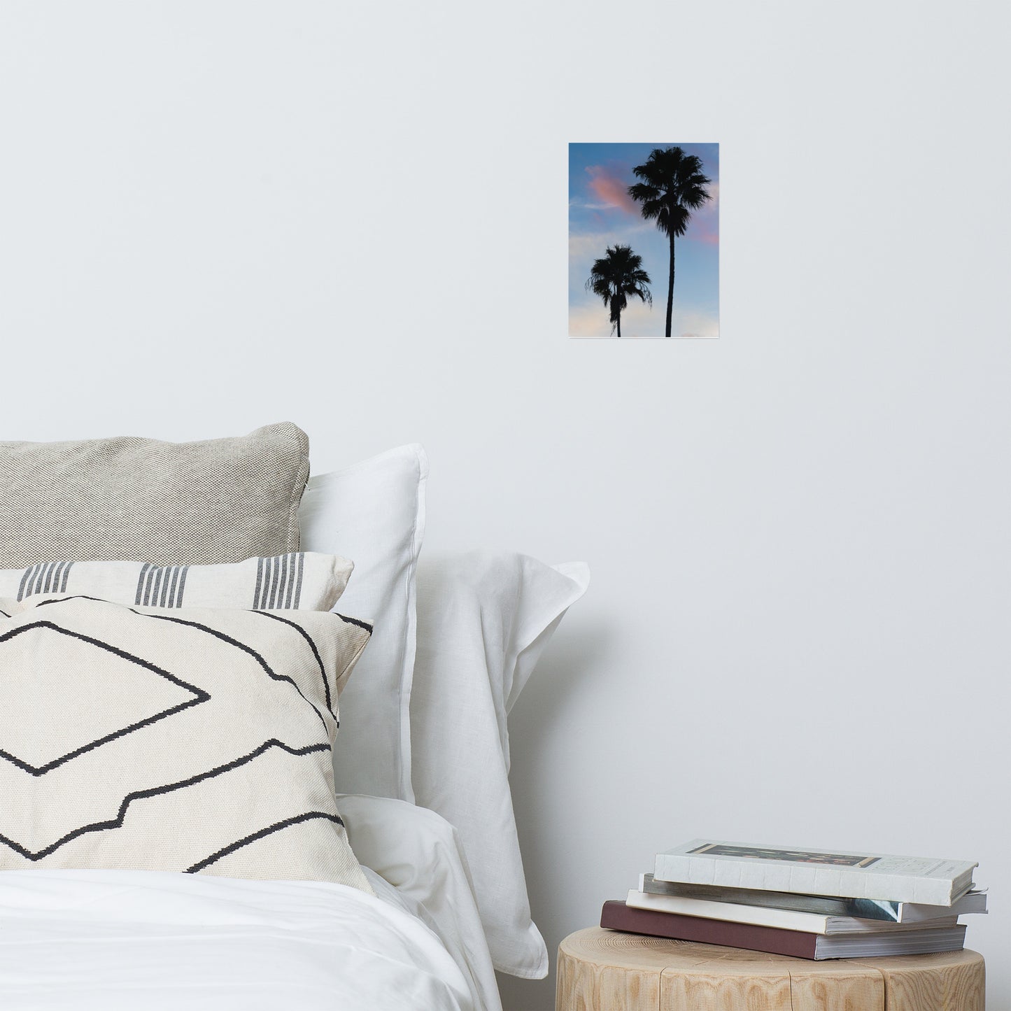 Palm Tree Silhouettes on Blue Sky Botanical Nature Photo Loose Unframed Wall Art Prints