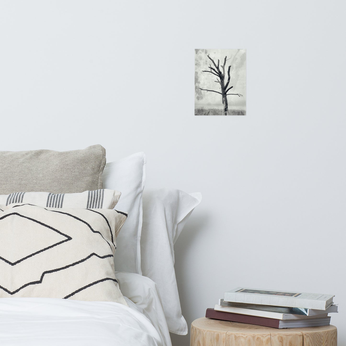 Rotting Away Alone Rustic Farmhouse Style Black and White Botanical Nature Photo Loose Unframed Wall Art Prints