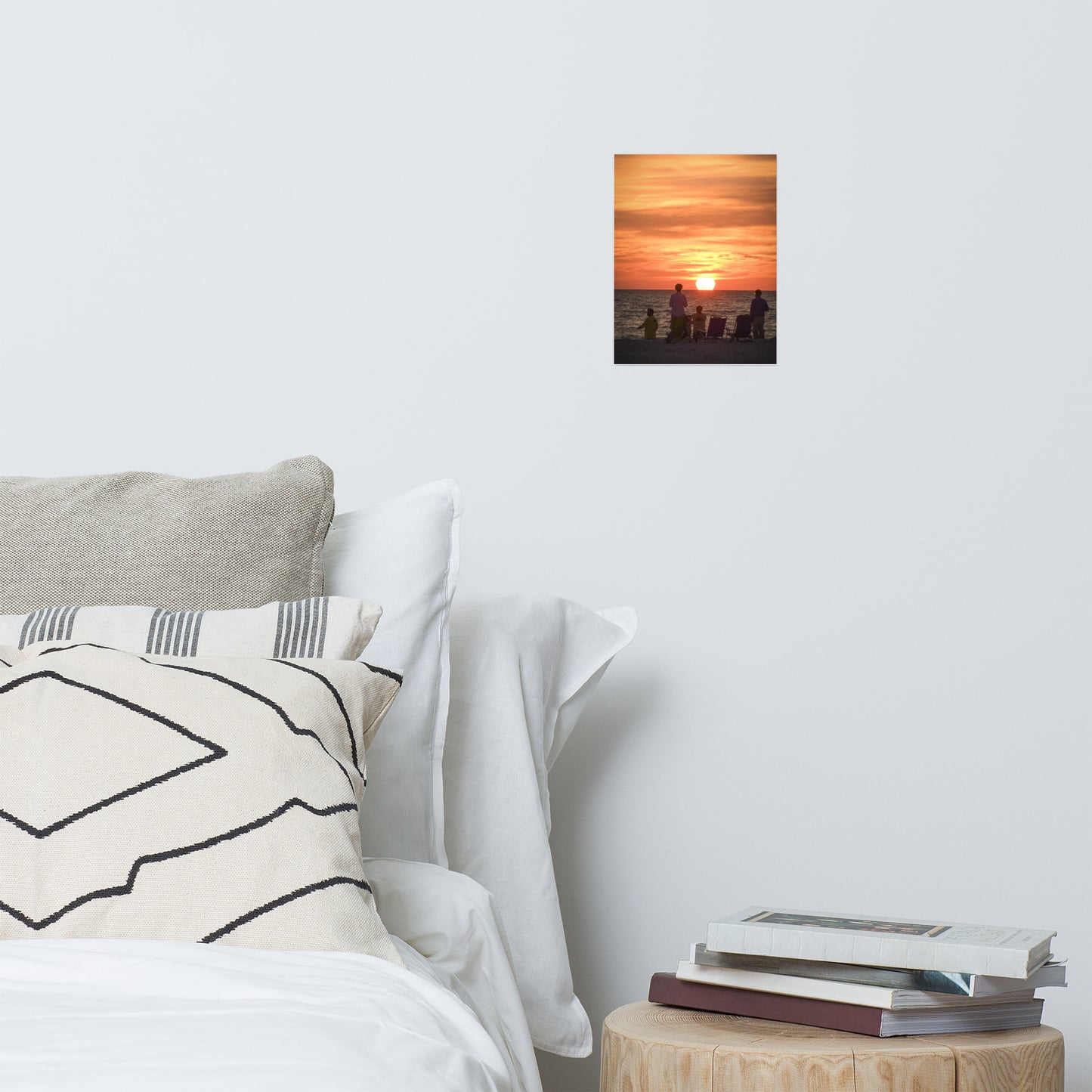 Summer Sunset Spectators Coastal Sunset Landscape Photo Paper Poster