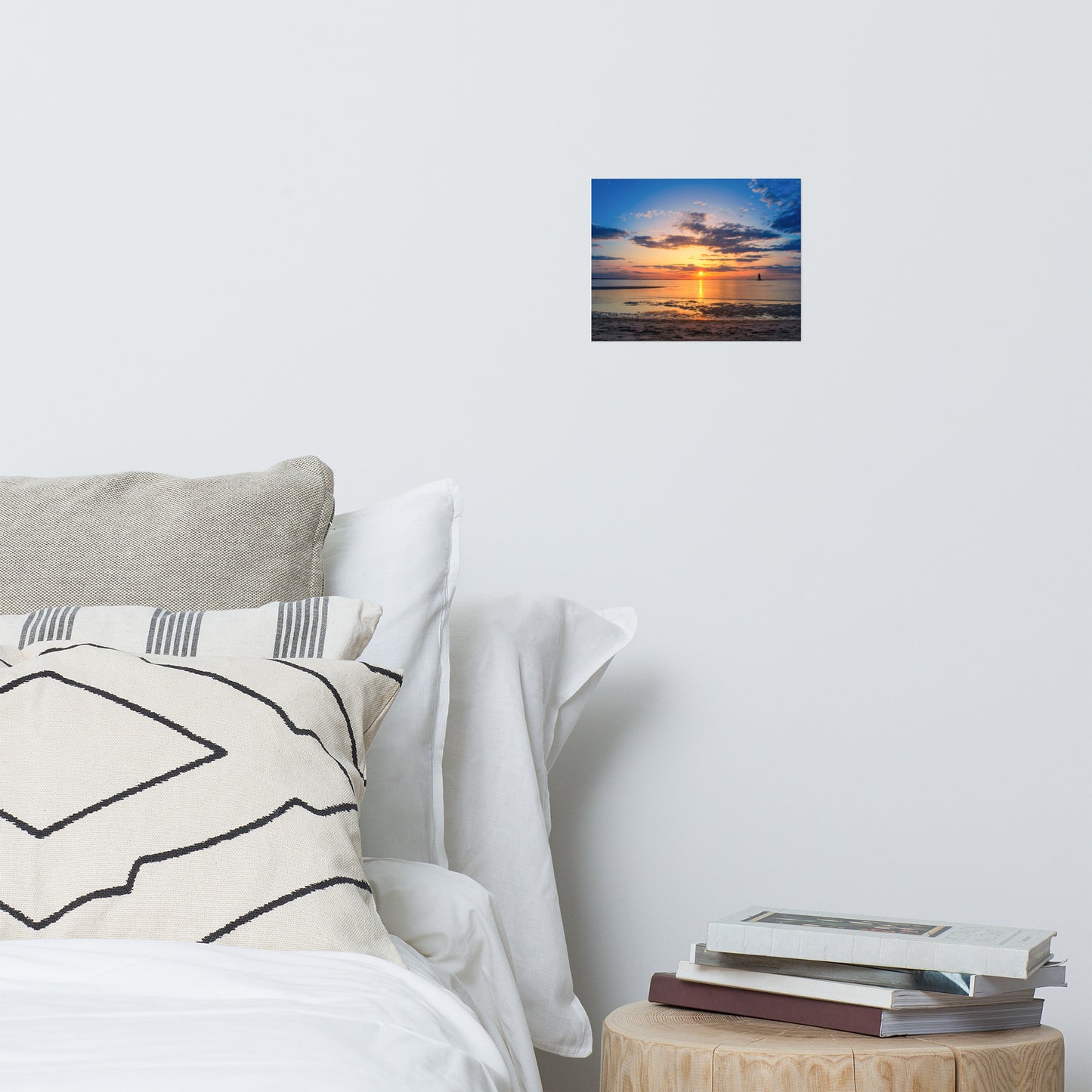 Sunset at Breakwater Lighthouse Landscape Photo Loose Wall Art Prints