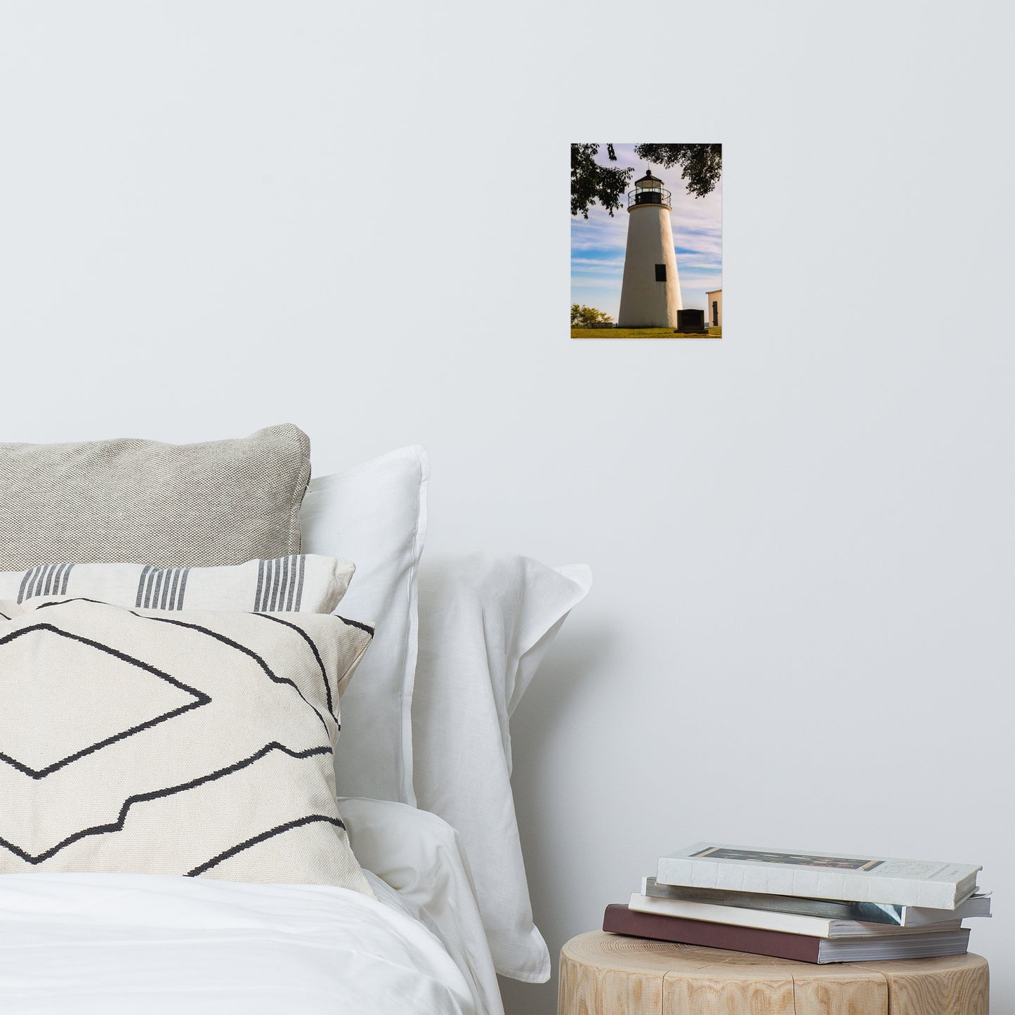 Turkey Point Lighthouse in the Trees Coastal Architectural Landscape Photo Loose Wall Art Print
