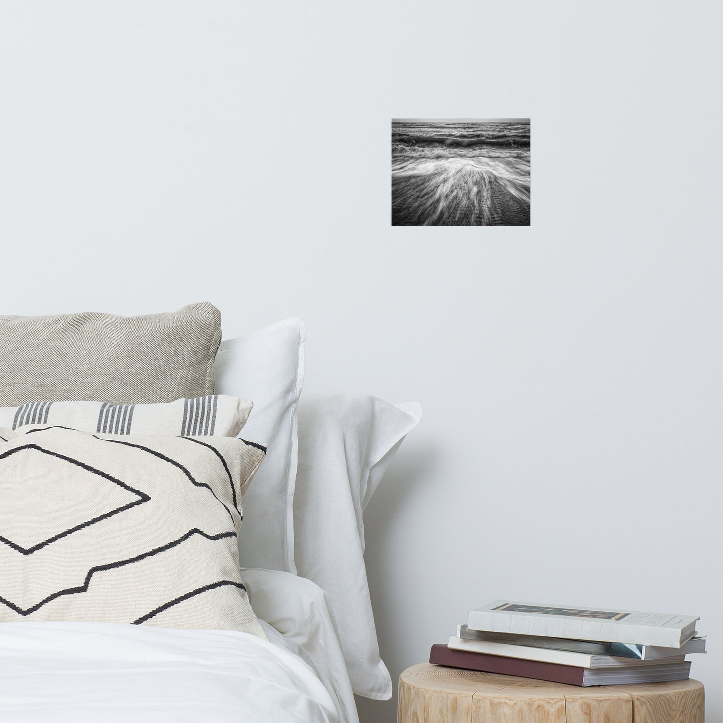 Washing Out to Sea Black and White Coastal Nature Photo Loose Unframed Wall Art Prints