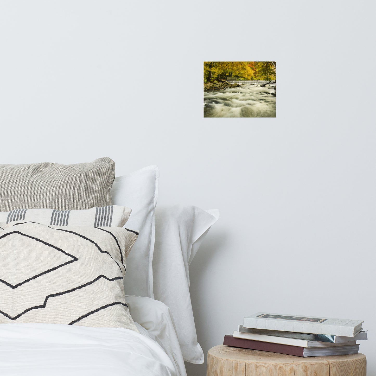 Waterfalls in the Autumn Foliage Rustic Farmhouse Style Landscape Photo Loose Wall Art Prints