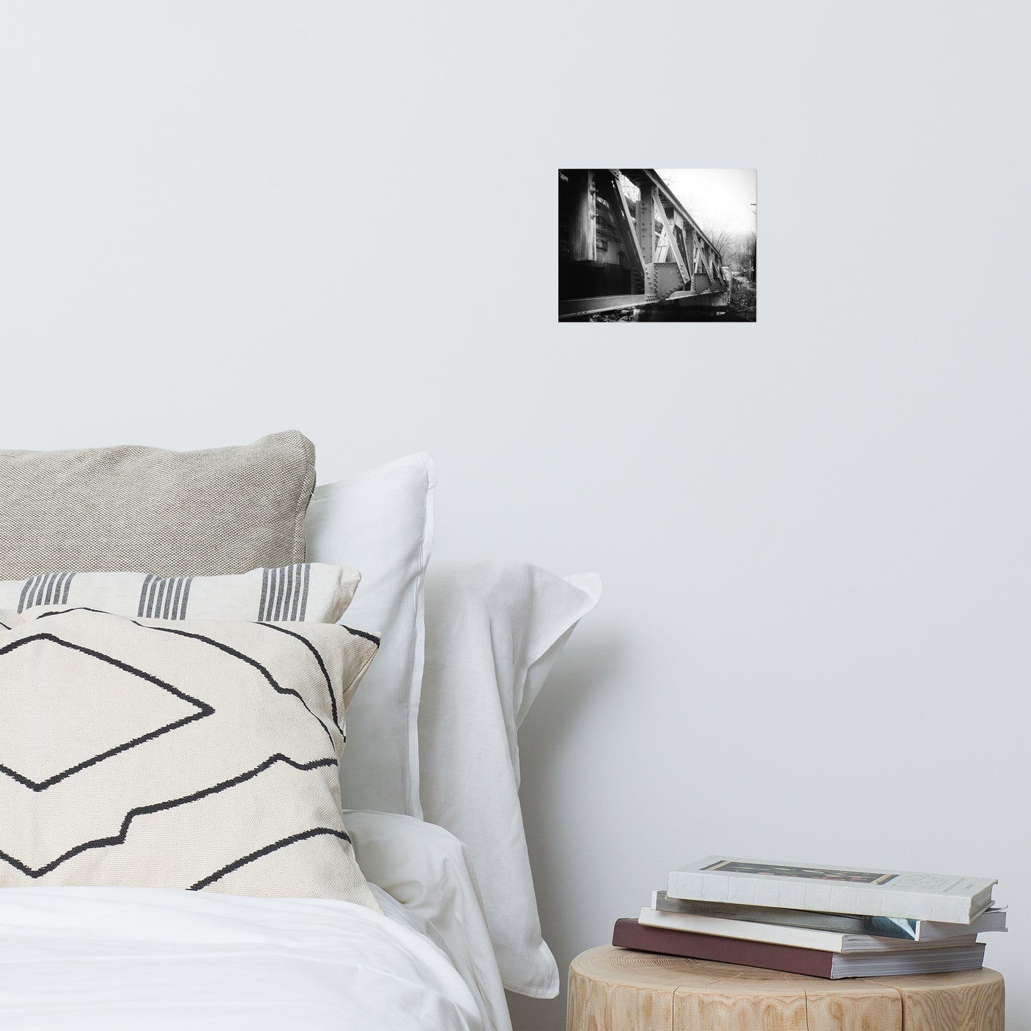 White Clay Creek Bridge Black and White Architectural Landscape Photo Loose Wall Art Prints