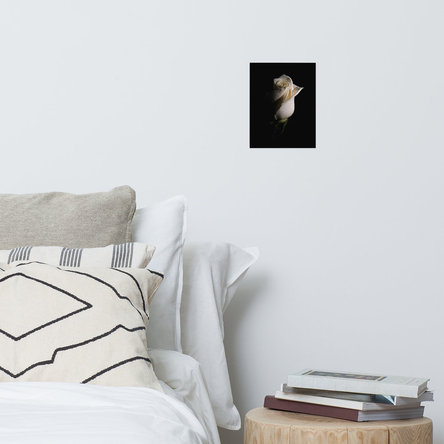 White Rose Low Key Floral Nature Photo Loose Unframed Wall Art Prints