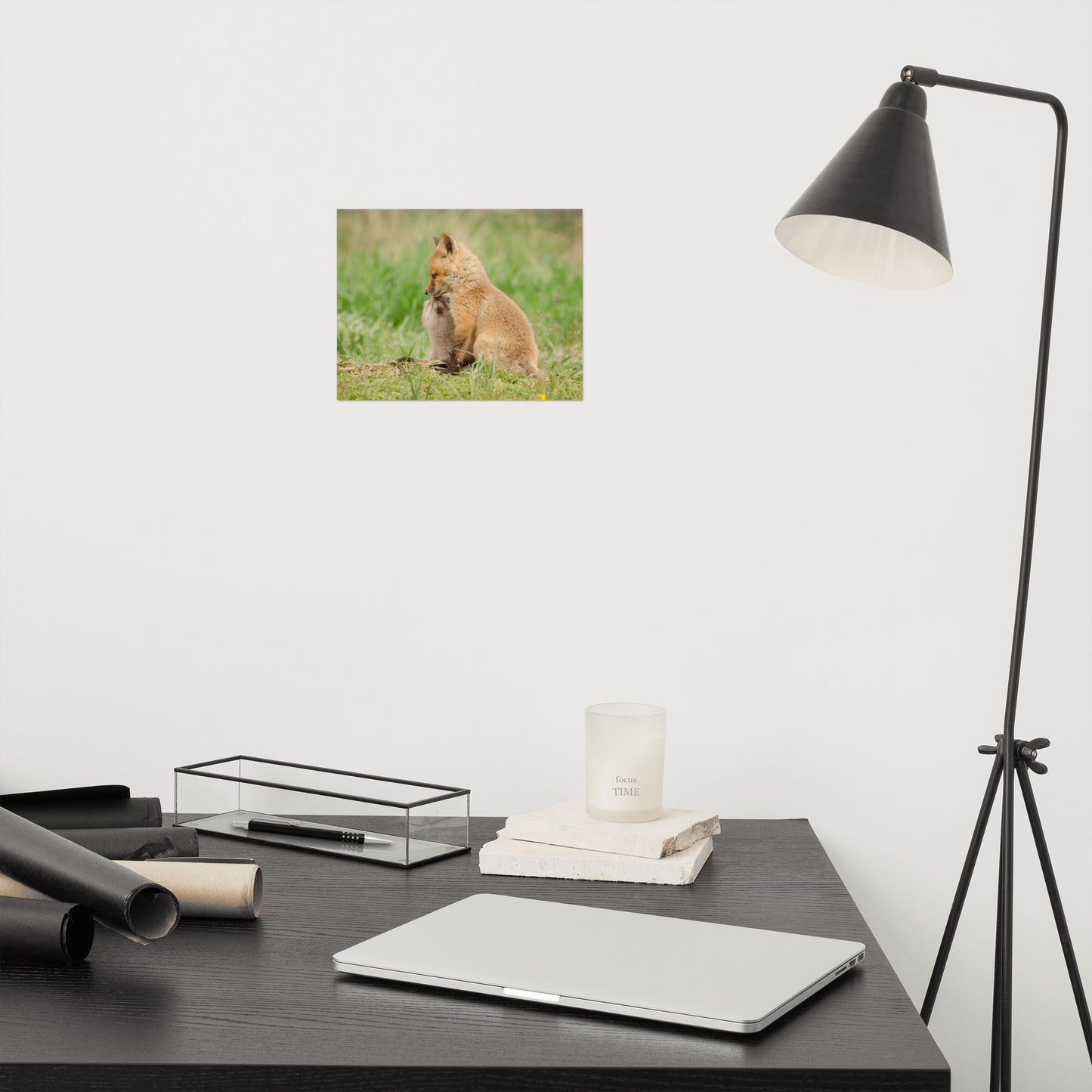 Baby Red Foxes Sibling Kisses Loose Wall Art Print