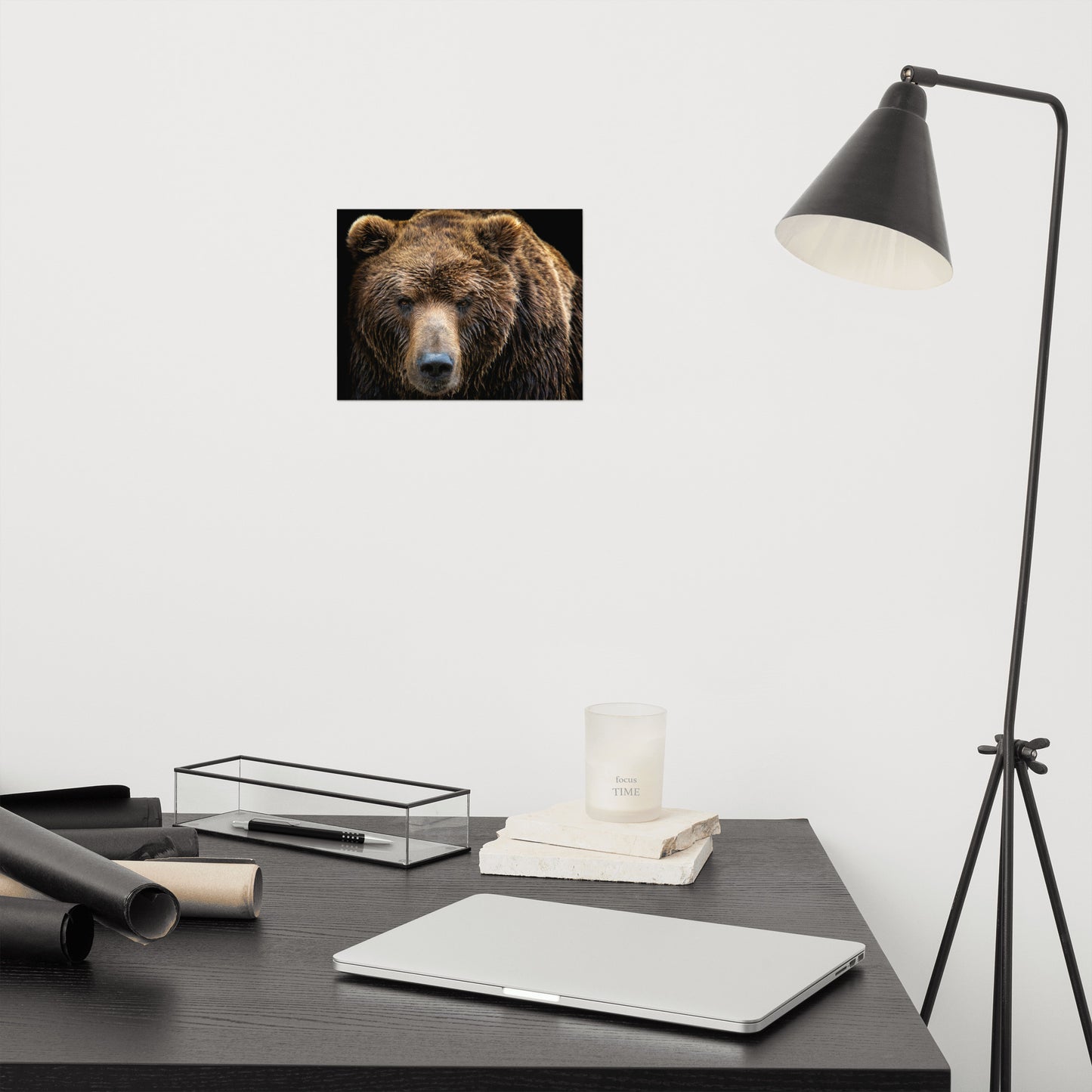 Brown Bear Face Close-up Loose Wall Art Print