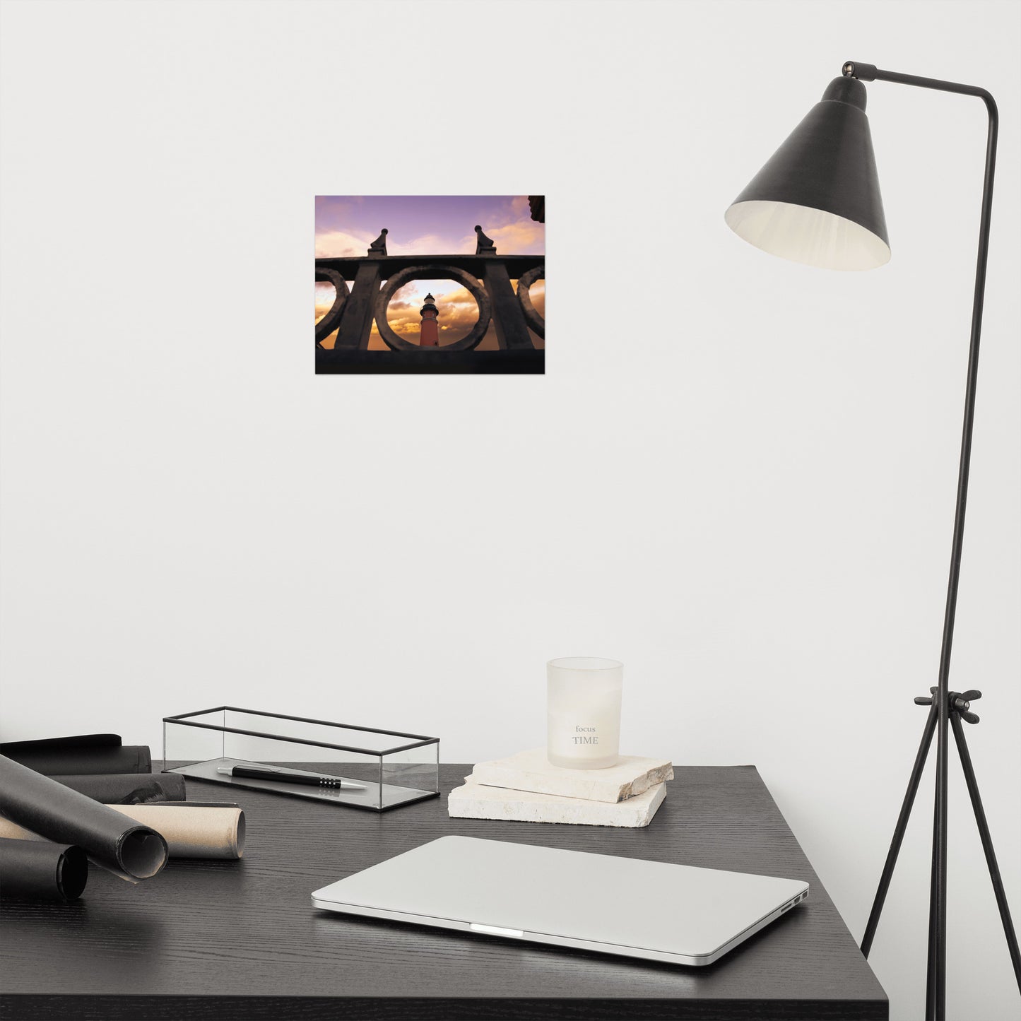 Ponce De Leon Lighthouse and Iron Fence Architectural Coastal Photo Loose Wall Art Prints