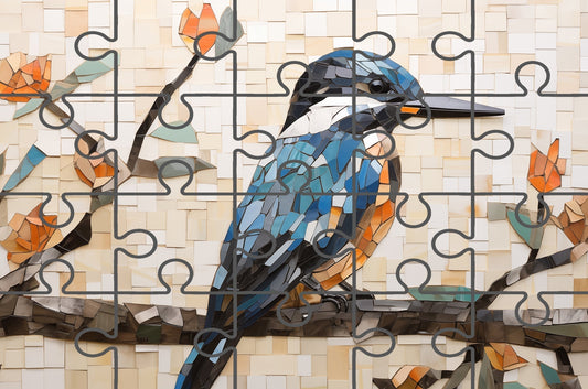 A Kingfisher Mosaic 2 Digital Artwork Free Online Puzzle