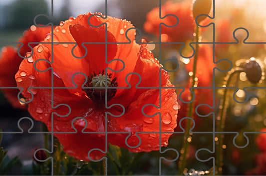 A Single Tear of Red Photorealistic Floral Digital Artwork Free Jigsaw Puzzle