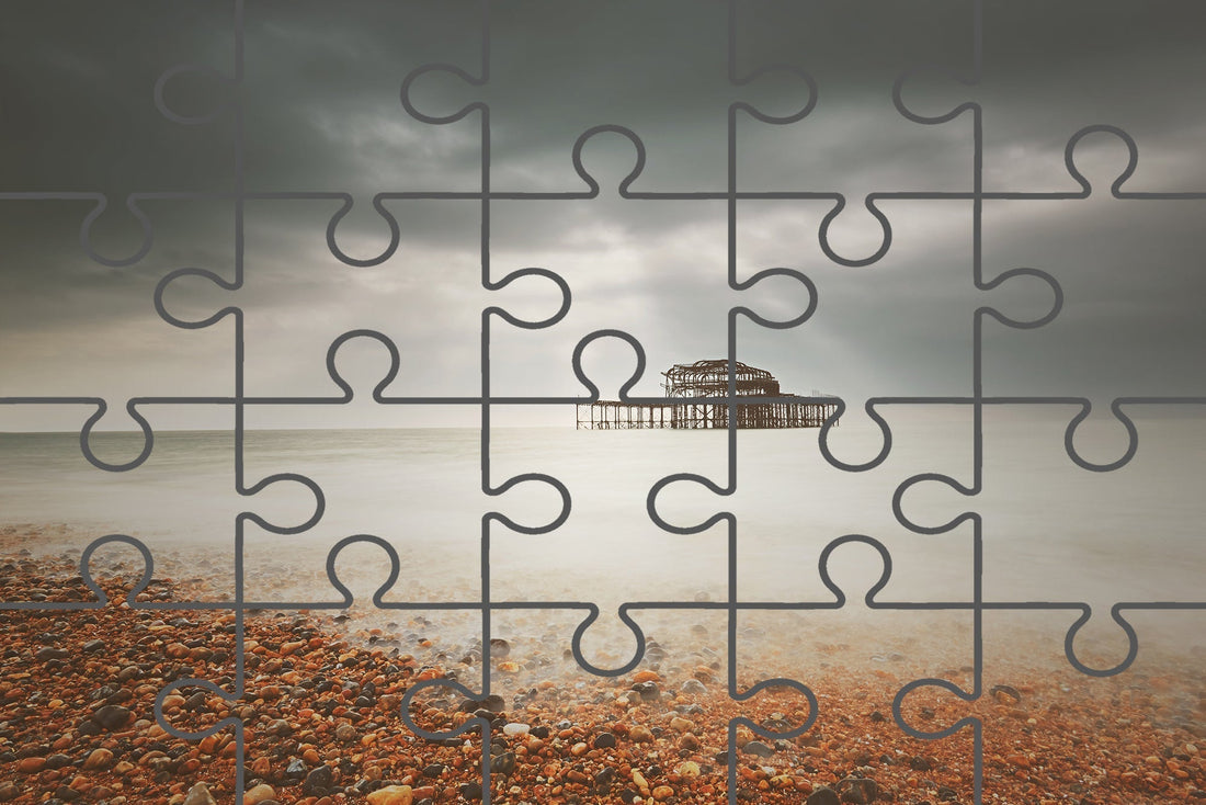 Abandoned West Pier Warming Matte Effect Landscape Photo Digital Puzzle