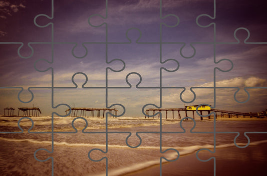 Aged View of the Frisco Pier Coastal Photograph Digital Jigsaw Puzzle