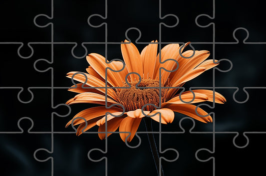Amber Embrace Floral Photorealistic Digital Artwork Free Online Puzzle