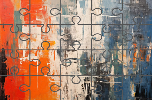 Chromatic Crossroads: Free Online Abstract Art Jigsaw Puzzle