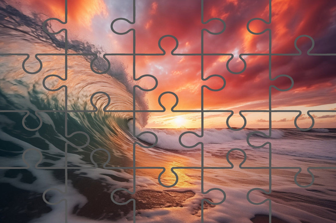 Free Online Jigsaw Puzzle: Crimson Coastline Sunset Escape