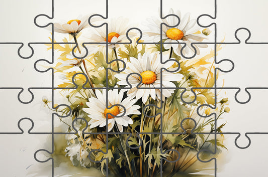 Daisy Dreams Floral Digital Watercolor Free Online Jigsaw Puzzle