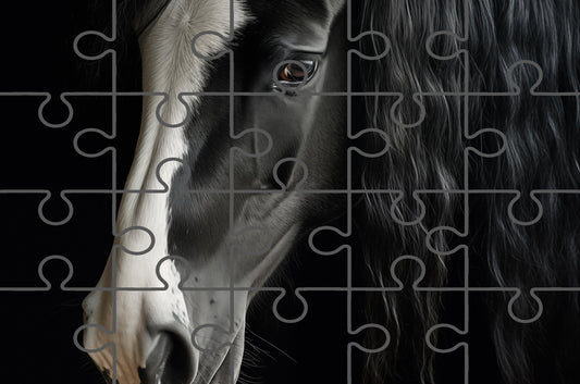 Ebony and Ivory Digital Abstract Artwork Free Online Puzzle