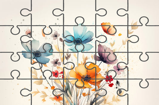 Floral Still Life Colorful Bouquet Watercolor Painting Free Jigsaw Puzzle