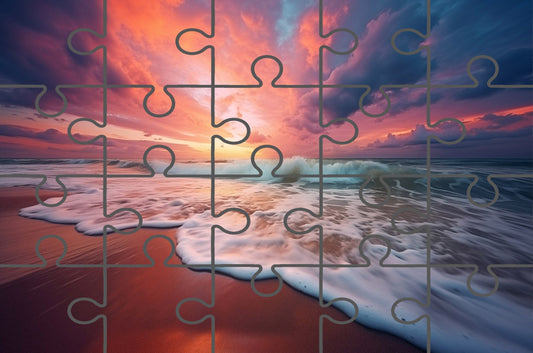 Golden Horizon Photorealistic Digital Artwork Online Puzzle
