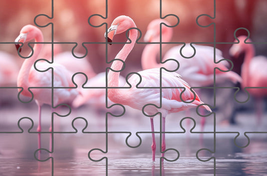 Harmony in Pink Wildlife Photorealistic Tropical Art Free Digital Jigsaw Puzzle
