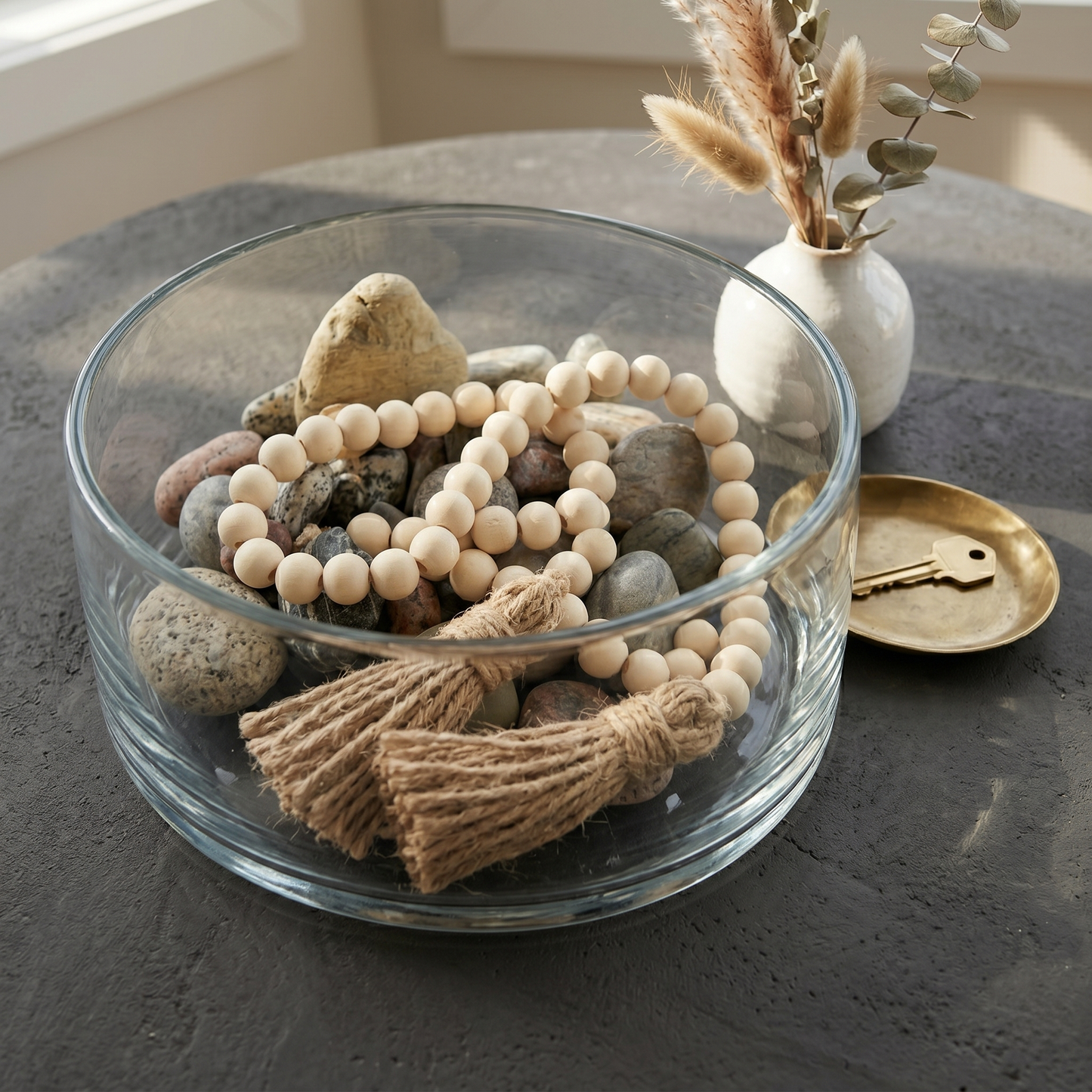 20 MM Wood Bead Garland Natural (2)