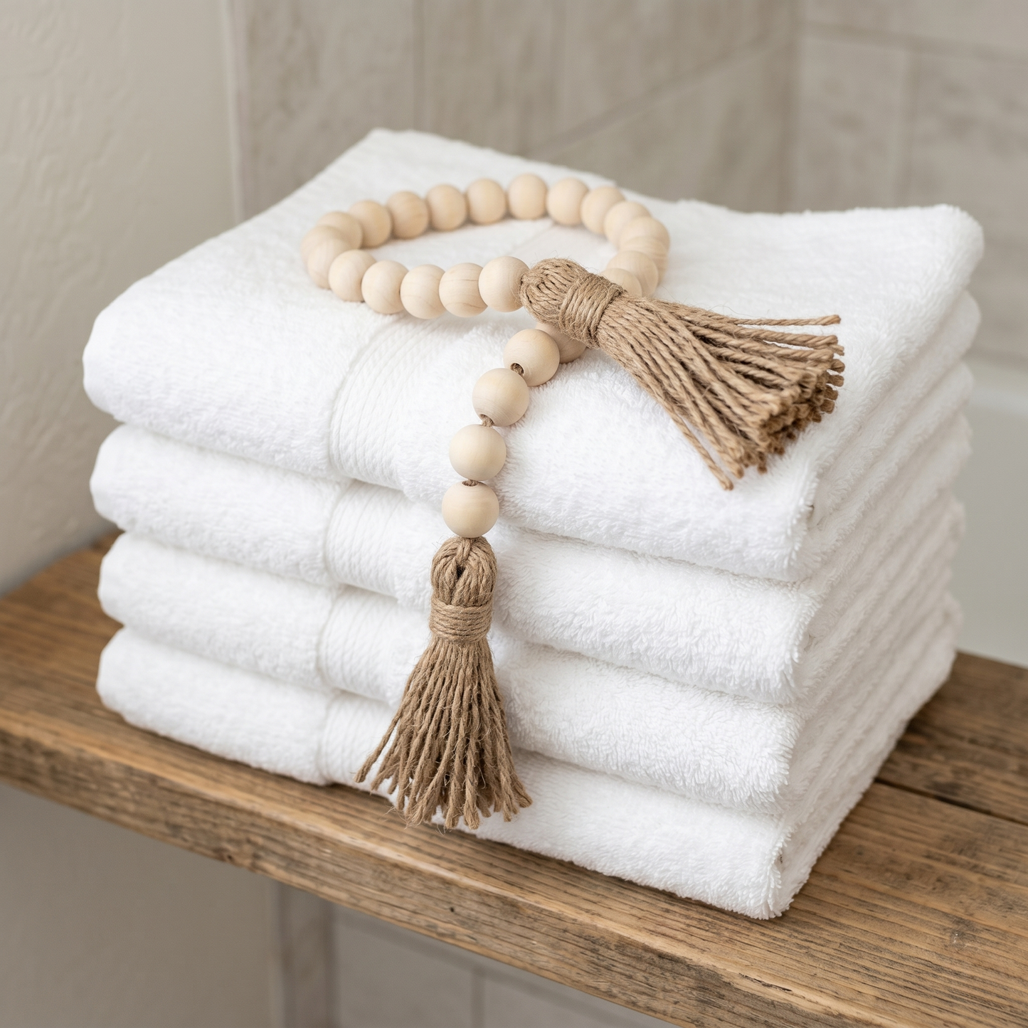 20 MM Wood Bead Garland Natural (3)